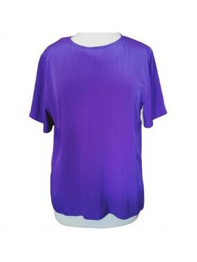 Vintage Three Flaggs Purple Short Sleeve Top Size Large